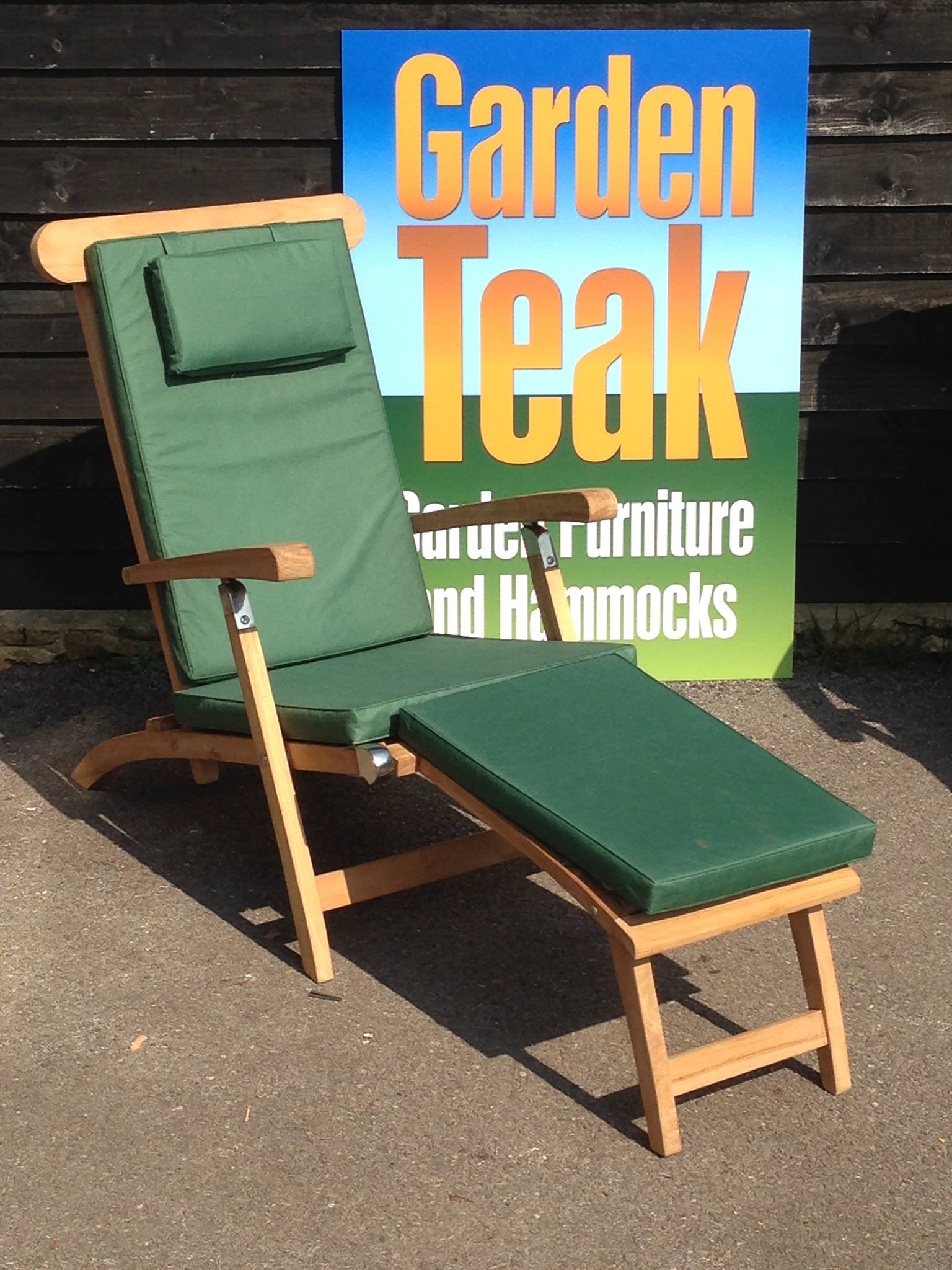 Villa & Hut Teak Steamer Chair with Cushion £199